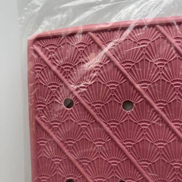 Vintage Dura Kleen Heavy Duty Rubber Sink Mat Shell Design Pink 12x15" 2003 - Picture 2 of 7